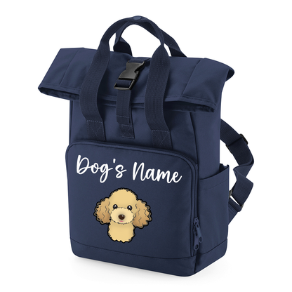 Travel Rucksack 9 Litres Navy Blue Any Breed Backpack With Custom Personalised Dog Name