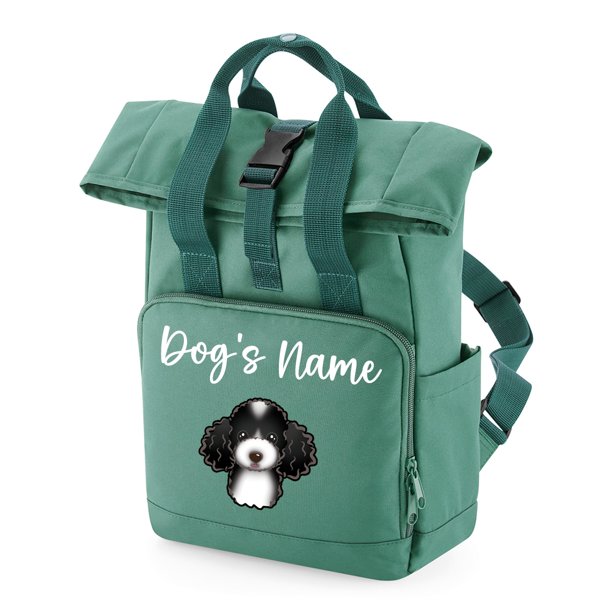 Sage Green Any Breed Backpack With Custom Personalised Dog Name