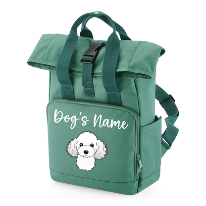 Sage Green Any Breed Backpack With Custom Personalised Dog Name