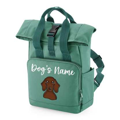 Sage Green Any Breed Backpack With Custom Personalised Dog Name