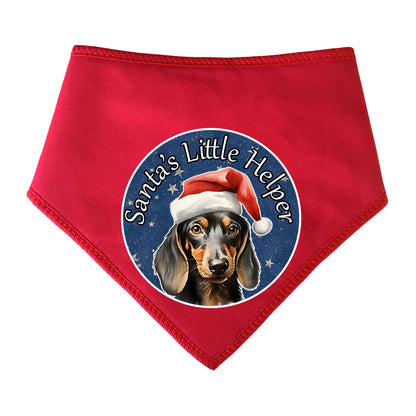 Dachshund Shorthair Design Santa's Little Helper Dog Bandana