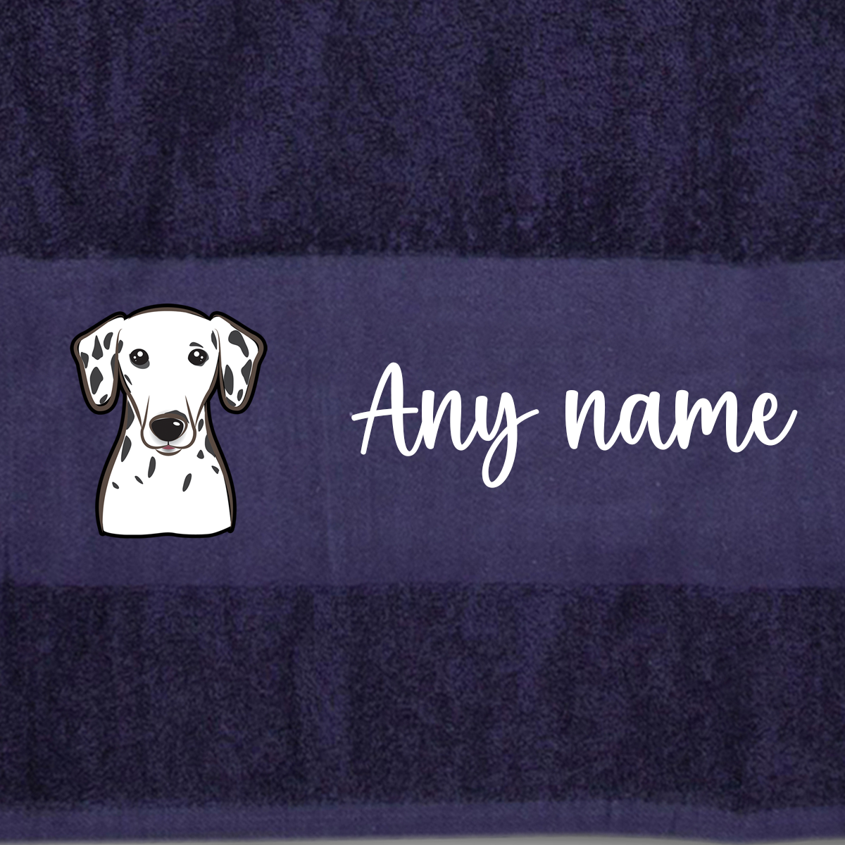 MIDNIGHT BLUE Any Pet Name And A Choice Of Dog Breed - Travel Towel