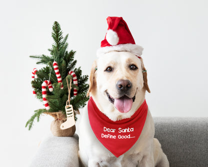 Dear Santa Define Good Dog Bandana