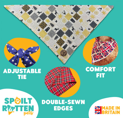 The Trafalgar - Christmas Festive Squares Tied Dog Bandana