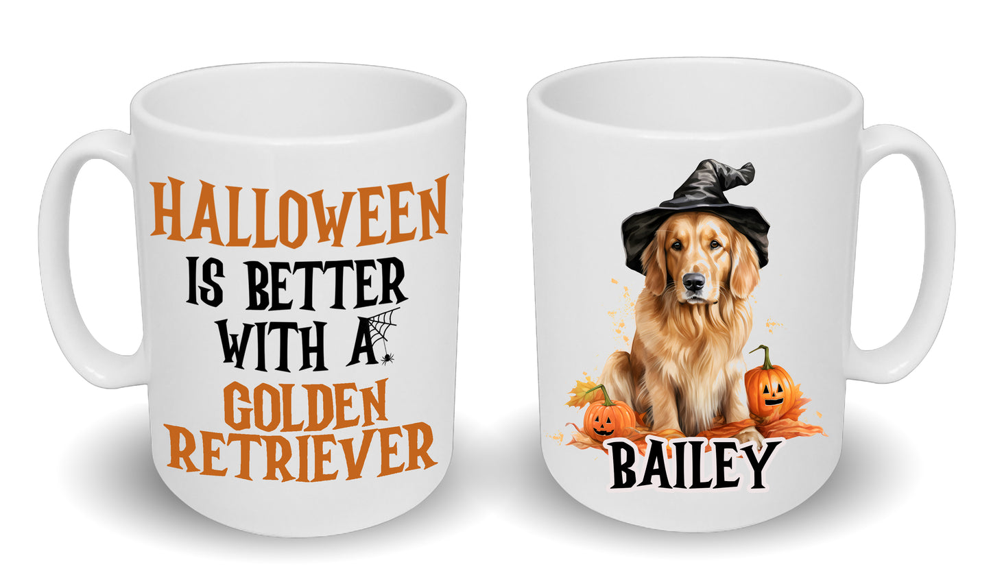 Halloween Is Better With A Golden Retriever Dog Mug & Any Name