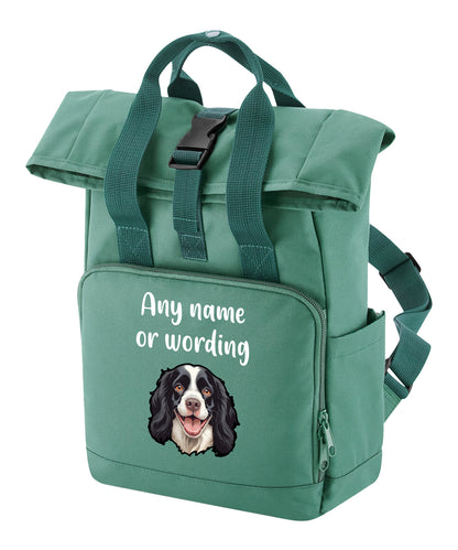 Sage Green Any Breed Backpack With Custom Personalised Dog Name