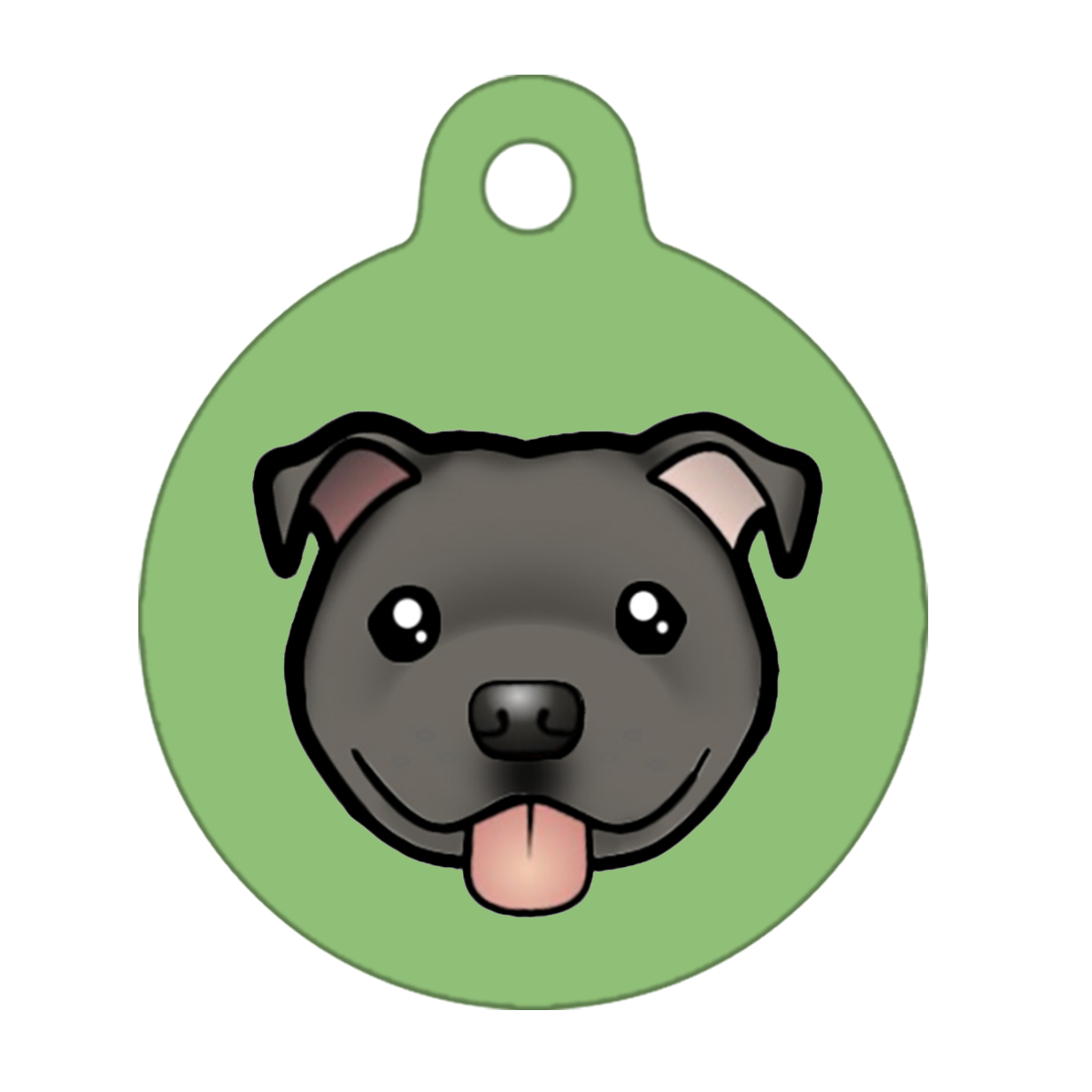 38mm Diameter Large Size - Staffie Cartoon Dog