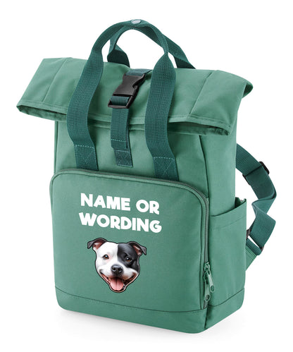 Sage Green Any Breed Backpack With Custom Personalised Dog Name