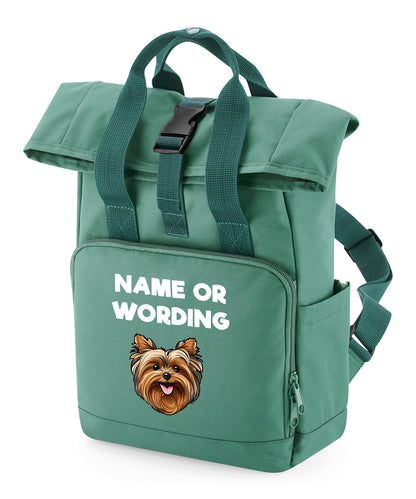 Sage Green Any Breed Backpack With Custom Personalised Dog Name