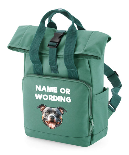 Sage Green Any Breed Backpack With Custom Personalised Dog Name