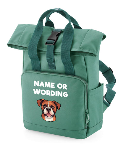 Sage Green Any Breed Backpack With Custom Personalised Dog Name