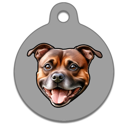 38mm Diameter Large Size - Staffie Dog