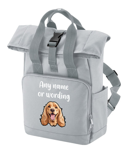 Grey Any Breed Backpack With Custom Personalised Dog Name