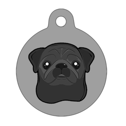 19mm Diameter Tiny Size - Pug Dog