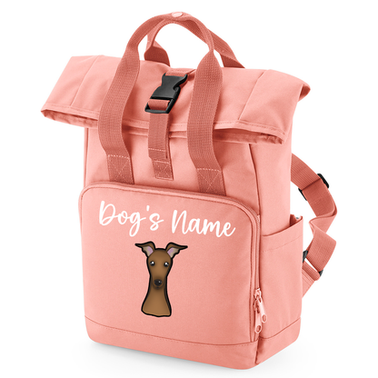 Overnighter Rucksack 14 Litres Peach Coral Any Breed Backpack With Custom Personalised Dog Name