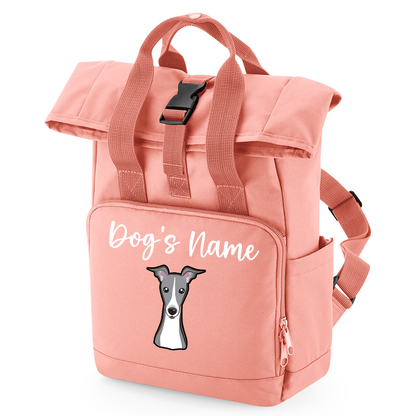 Travel Rucksack 9 Litres Peach Coral Any Breed Backpack With Custom Personalised Dog Name