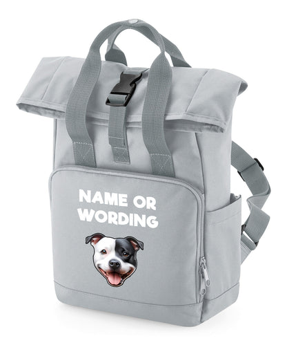 Grey Any Breed Backpack With Custom Personalised Dog Name