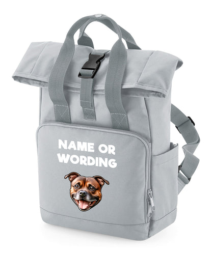 Grey Any Breed Backpack With Custom Personalised Dog Name