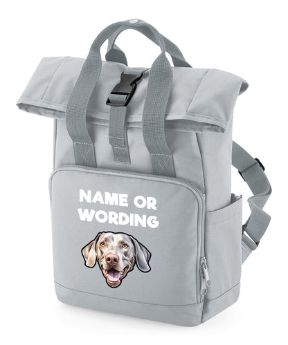 Grey Any Breed Backpack With Custom Personalised Dog Name