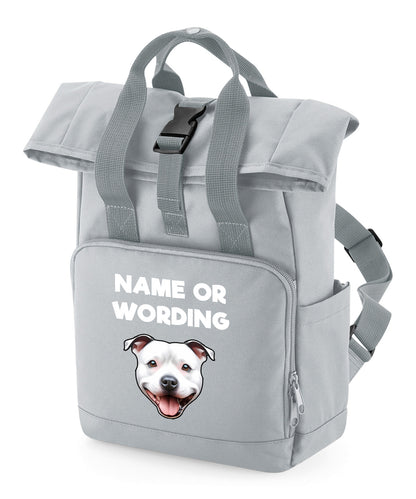 Grey Any Breed Backpack With Custom Personalised Dog Name