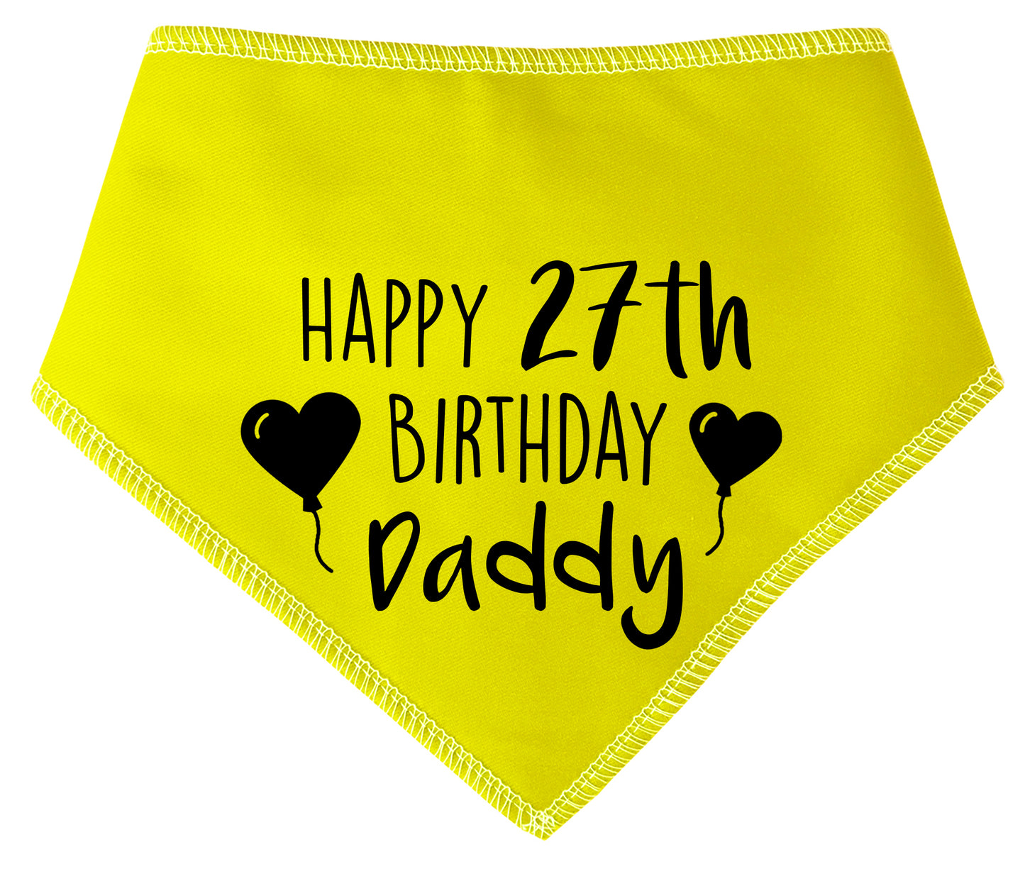 Happy Birthday Daddy Any Age Heart Balloons Dog Bandana