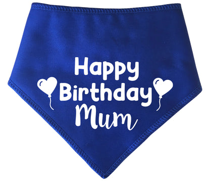 Happy Birthday Mum Heart Balloons Dog Bandana