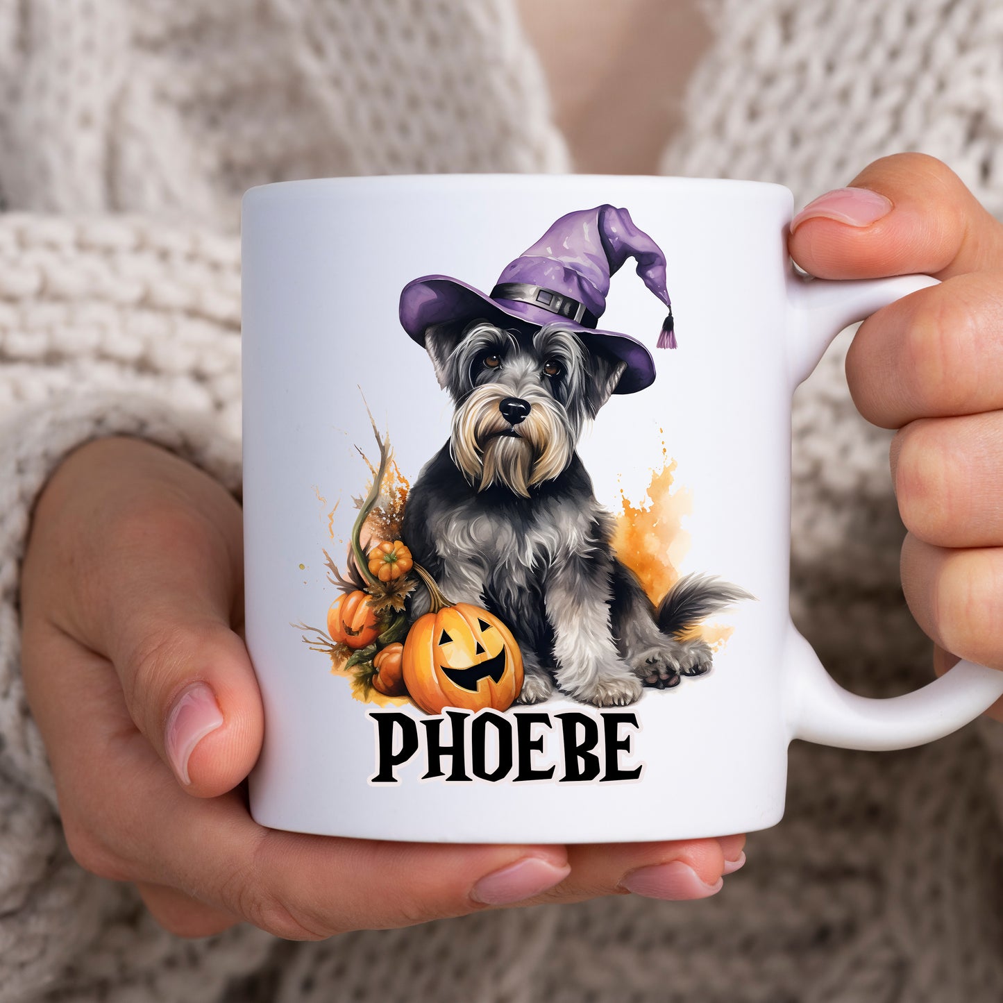 Halloween Is Better With A Schnauzer Dog Mug & Any Name