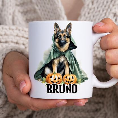 Halloween Is Better With A German Shepherd, GSD Alsatian Mug & Any Name