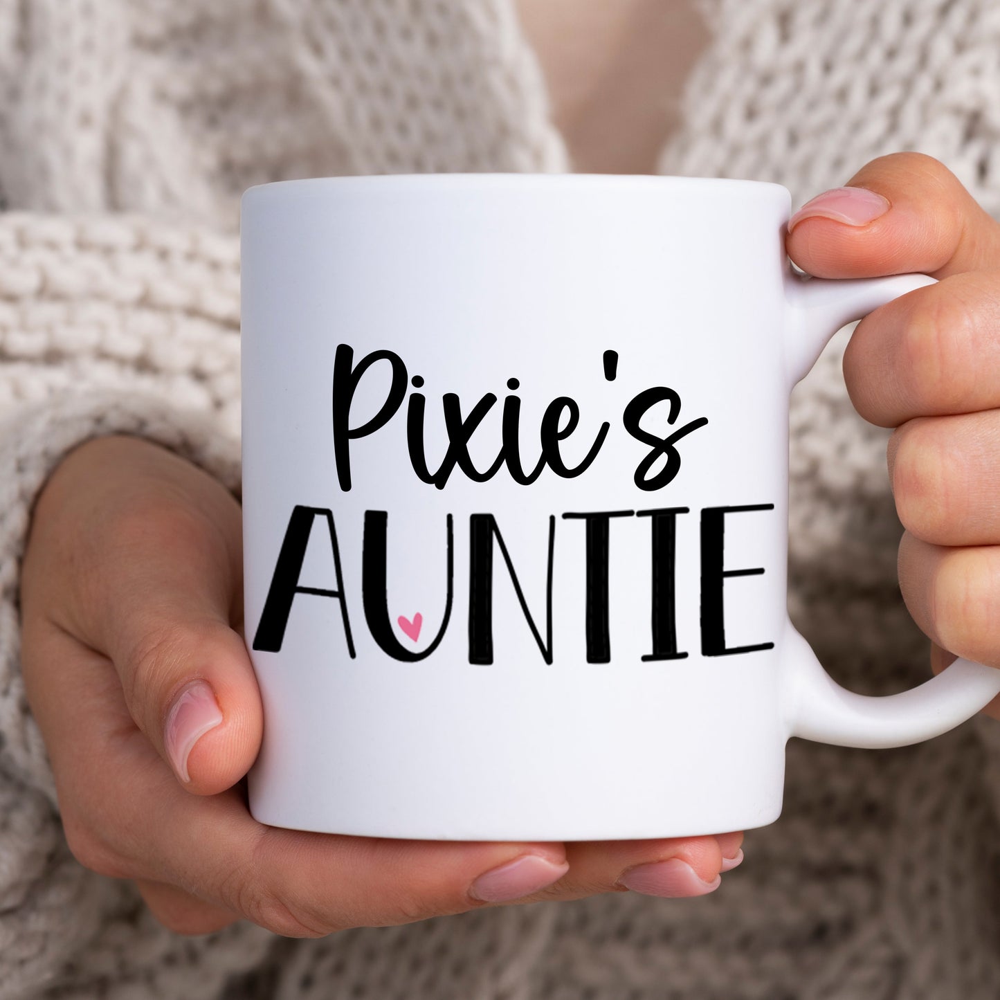 Cat Auntie Mug Any Name & Custom Photo