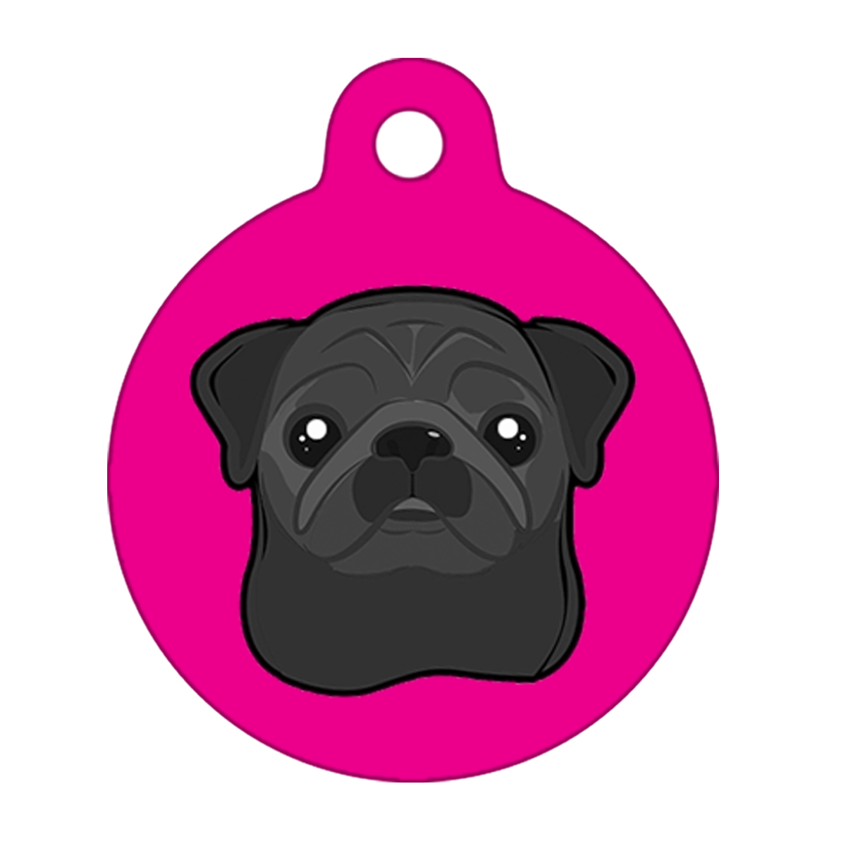 19mm Diameter Tiny Size - Pug Dog