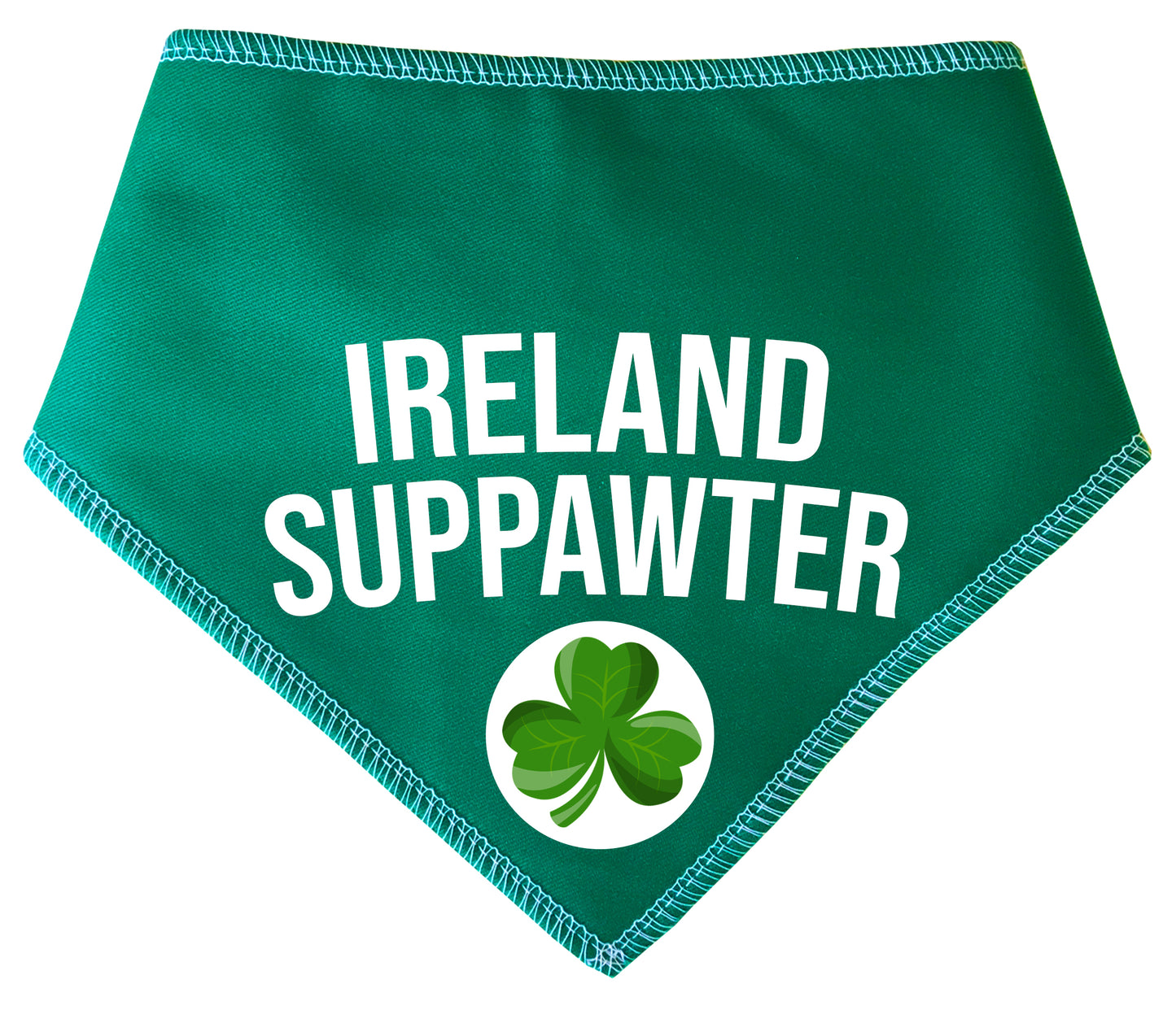 Ireland Suppawter Irish Shamrock Badge Green Dog Bandana