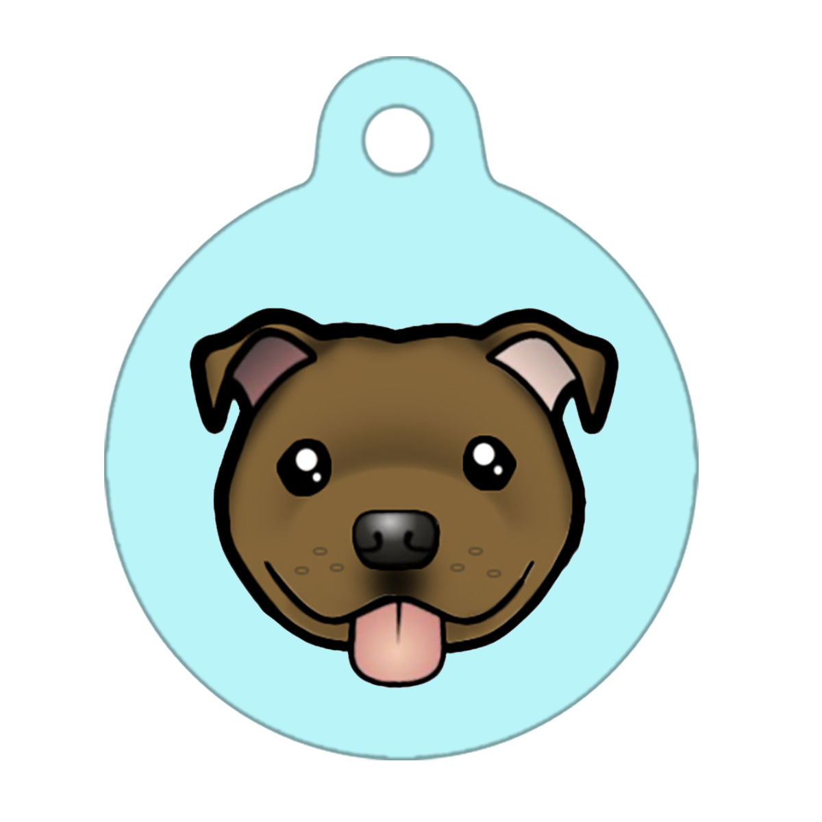 38mm Diameter Large Size - Staffie Cartoon Dog