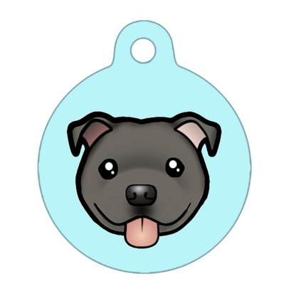 31mm Diameter Medium Size - Staffie Cartoon Dog