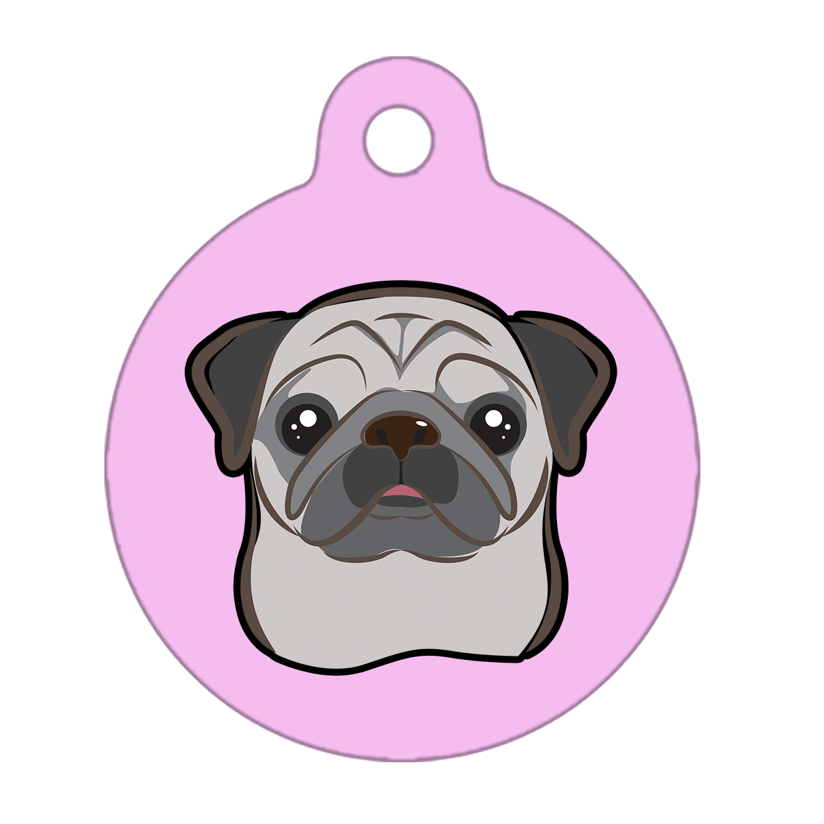 19mm Diameter Tiny Size - Pug Dog