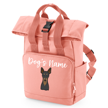 Overnighter Rucksack 14 Litres Peach Coral Any Breed Backpack With Custom Personalised Dog Name