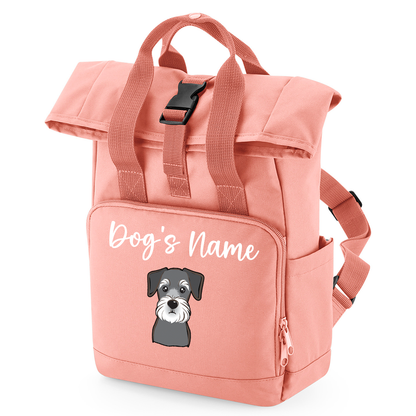 Travel Rucksack 9 Litres Peach Coral Any Breed Backpack With Custom Personalised Dog Name