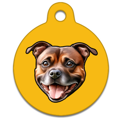 38mm Diameter Large Size - Staffie Dog