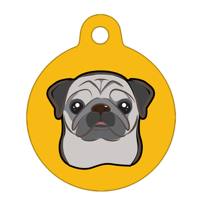 19mm Diameter Tiny Size - Pug Dog