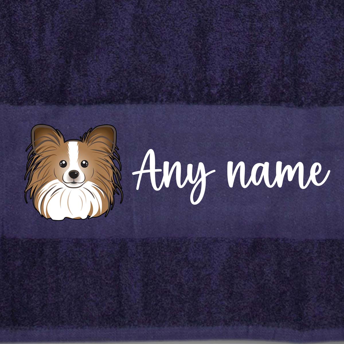 MIDNIGHT BLUE Any Pet Name And A Choice Of Dog Breed - Travel Towel