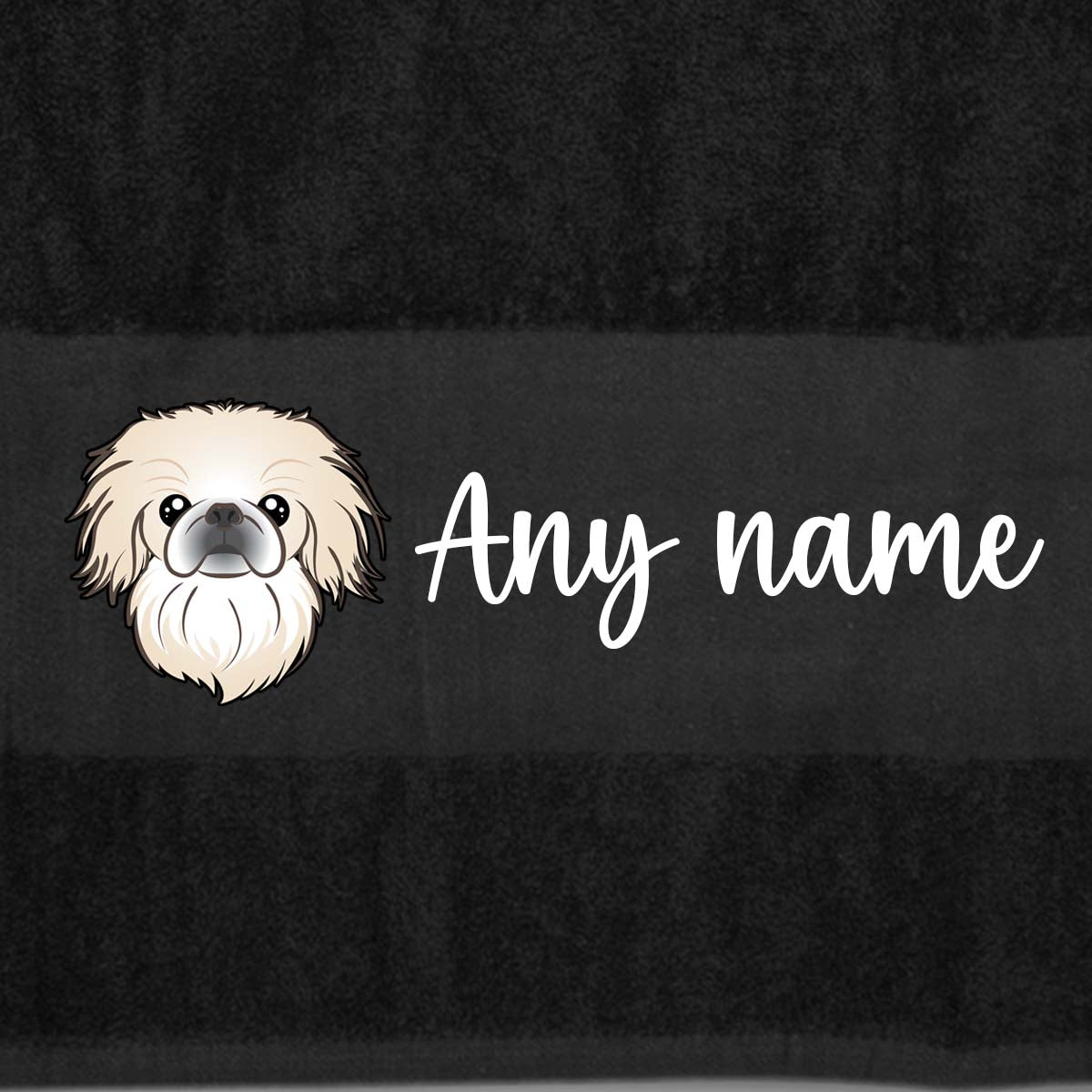 BLACK Any Pet Name And A Choice Of Dog Breed - Travel Towel