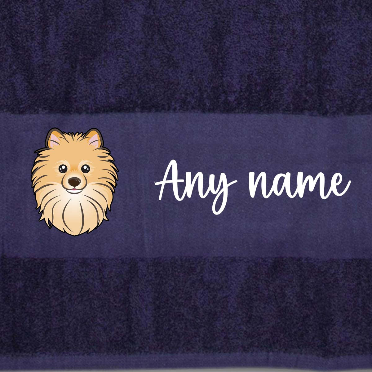 MIDNIGHT BLUE Any Pet Name And A Choice Of Dog Breed - Travel Towel