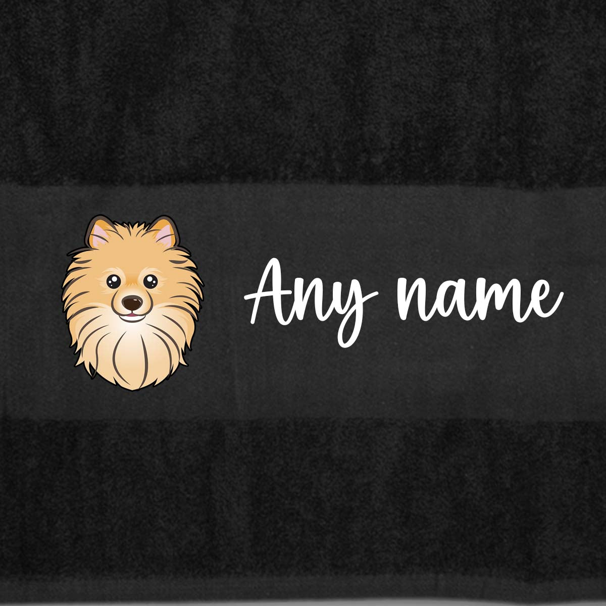 BLACK Any Pet Name And A Choice Of Dog Breed - Travel Towel