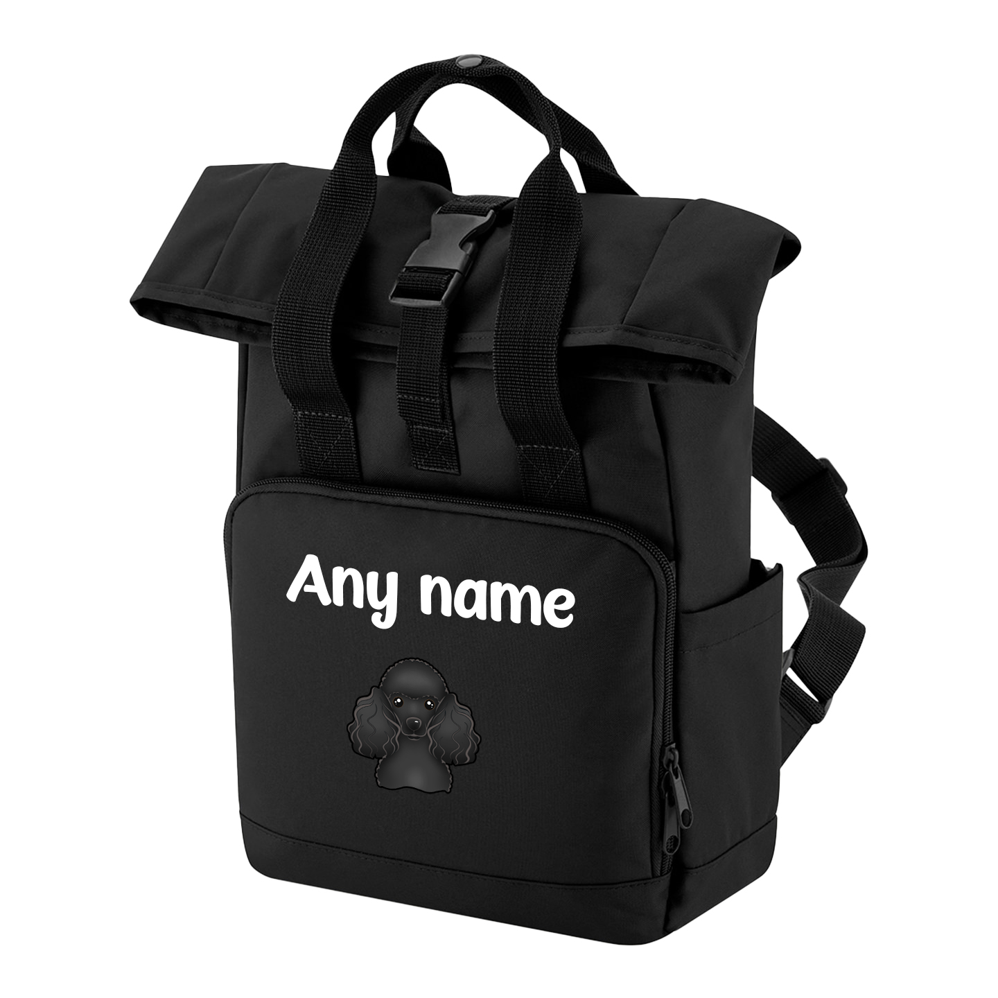 Travel Rucksack 9 Litres Black Any Breed Backpack With Custom Personalised Dog Name