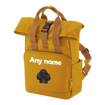 Travel Rucksack 9 Litres Mustard Gold Any Breed Backpack With Custom Personalised Dog Name