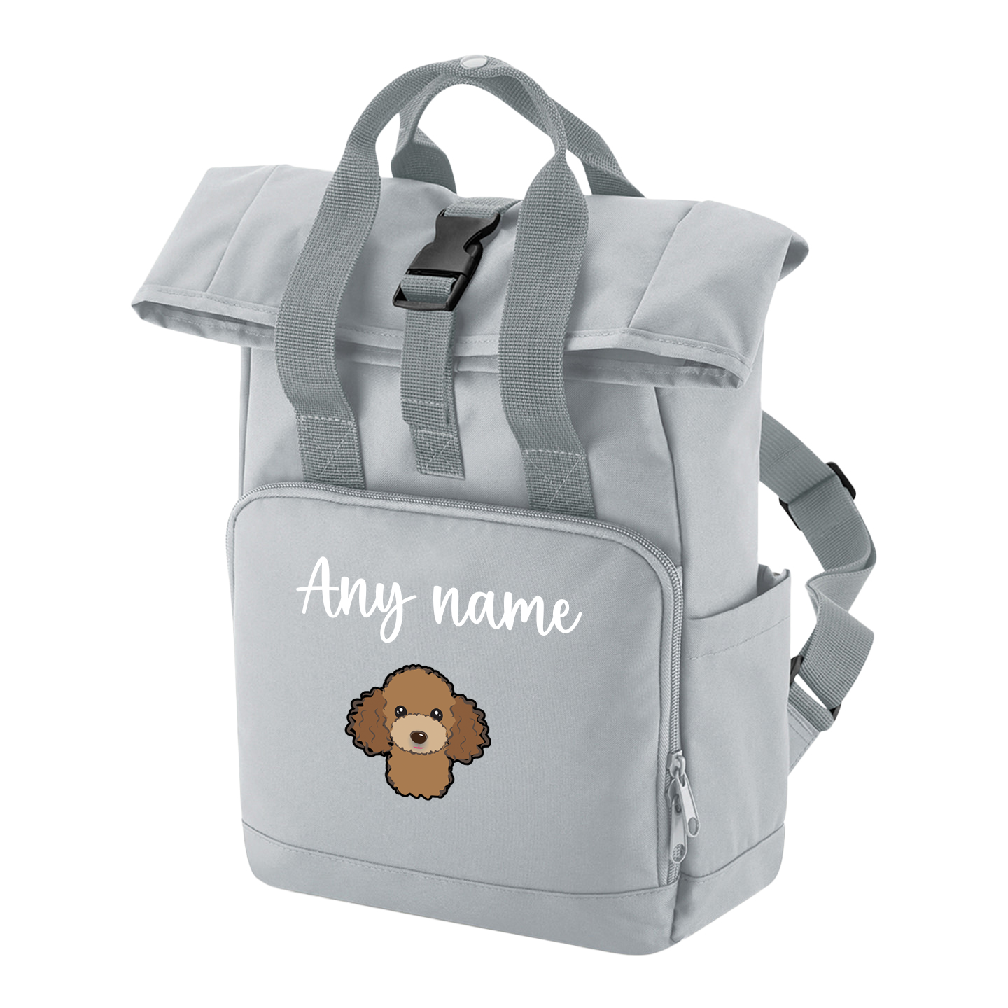 Travel Rucksack 9 Litres Grey Any Breed Backpack With Custom Personalised Dog Name