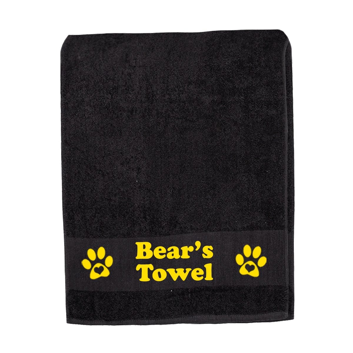 Black Personalised Dog Towel - Any Name or Wording