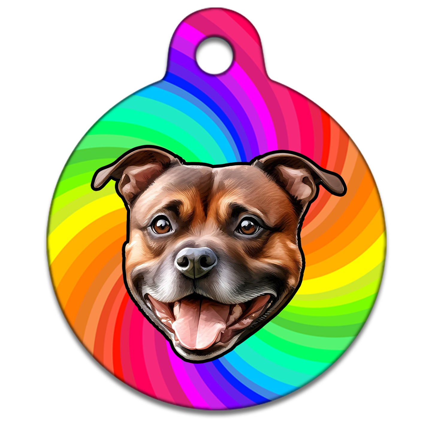 38mm Diameter Large Size - Staffie Dog