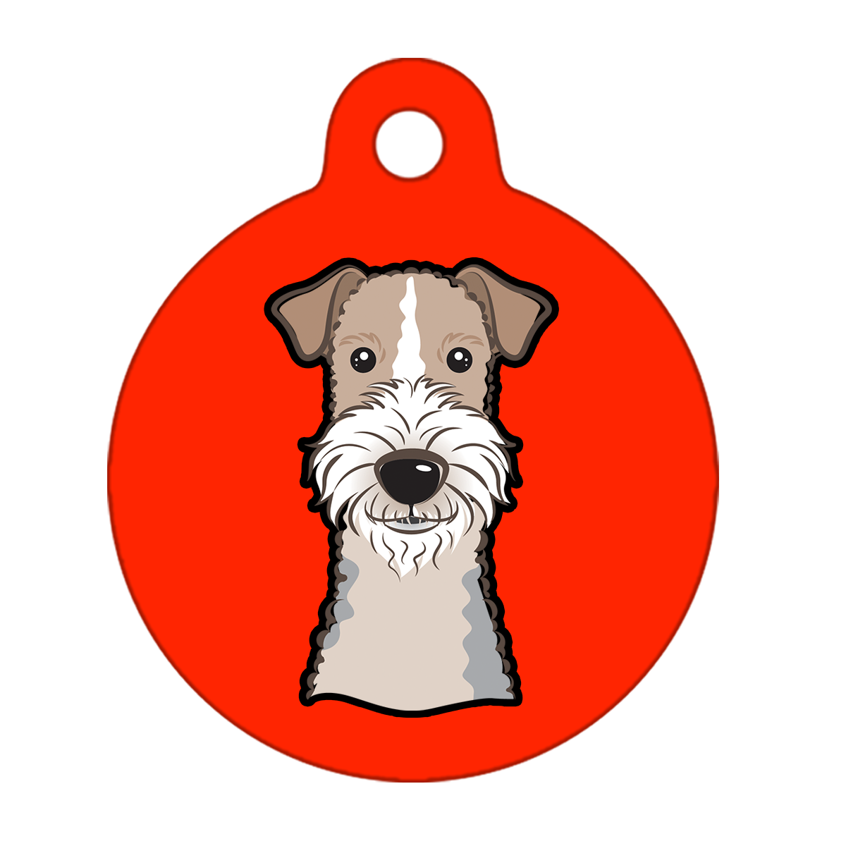 25mm Diameter Small Size - Wire Fox Terrier Dog