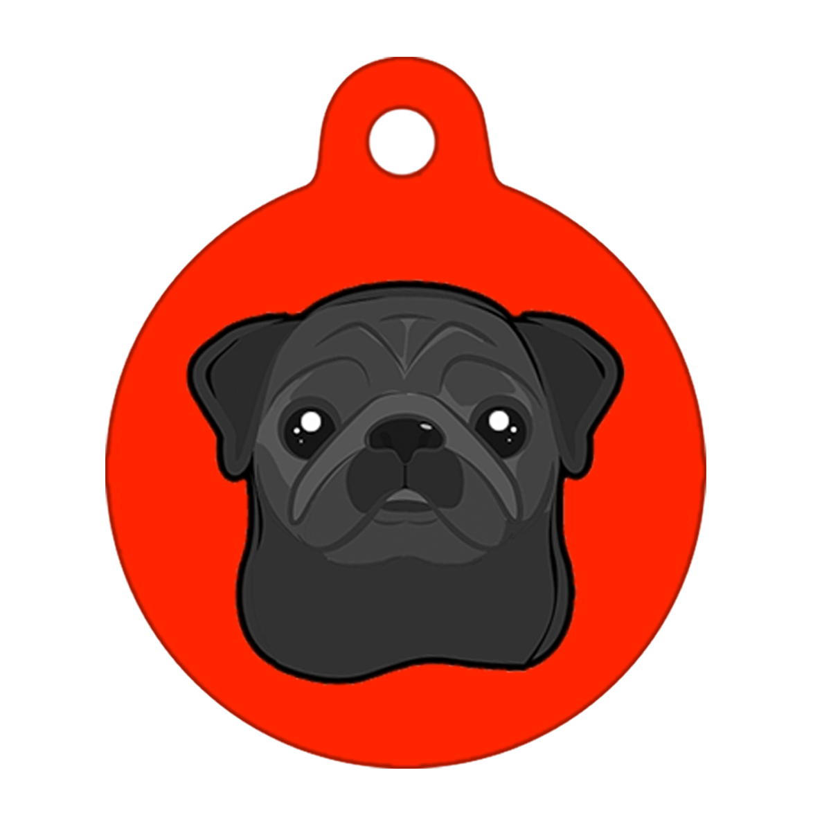 19mm Diameter Tiny Size - Pug Dog