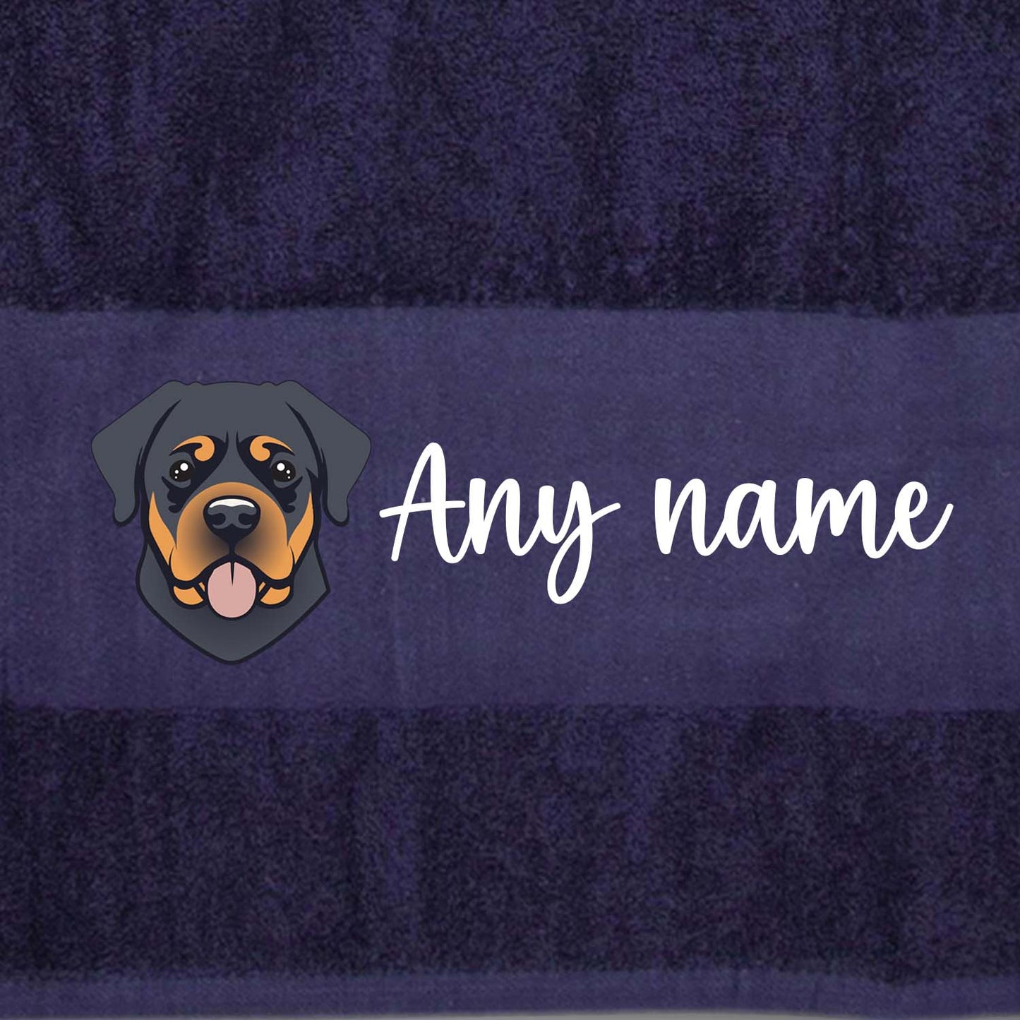 MIDNIGHT BLUE Any Pet Name And A Choice Of Dog Breed - Travel Towel